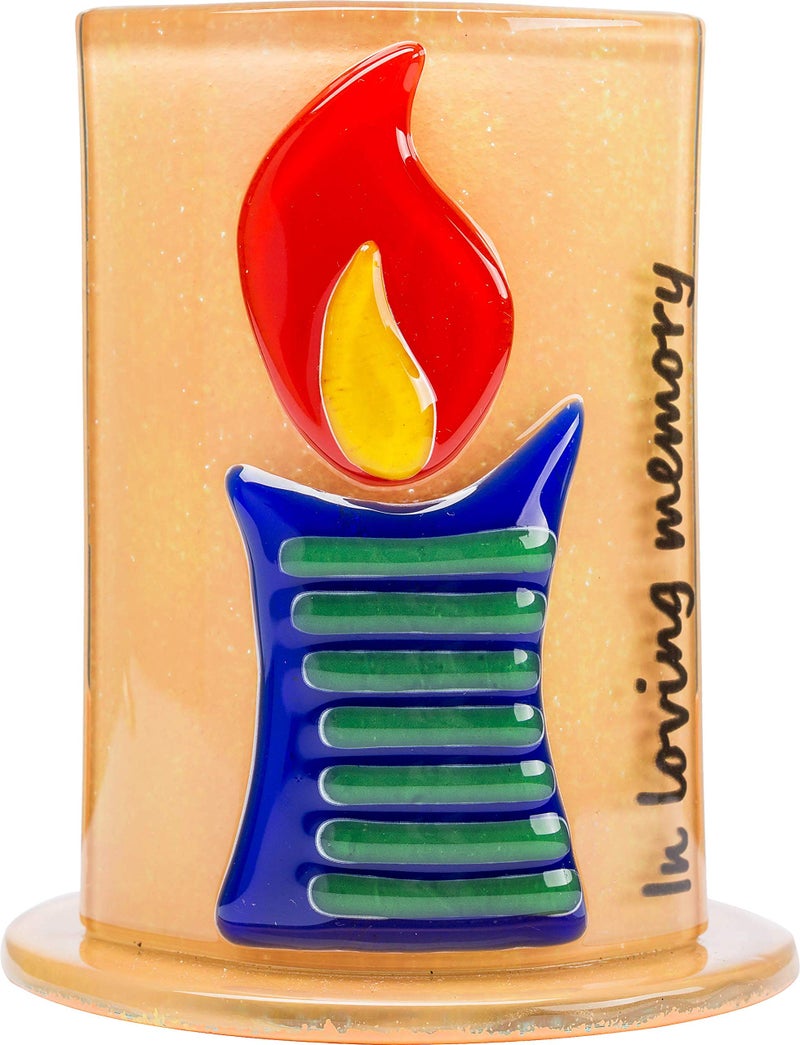 Ner Mitzvah Handmade Glass Yizkor Yahrzeit Candle Holder - Decorative Yartzeit Memorial Candle Holder - Image 4